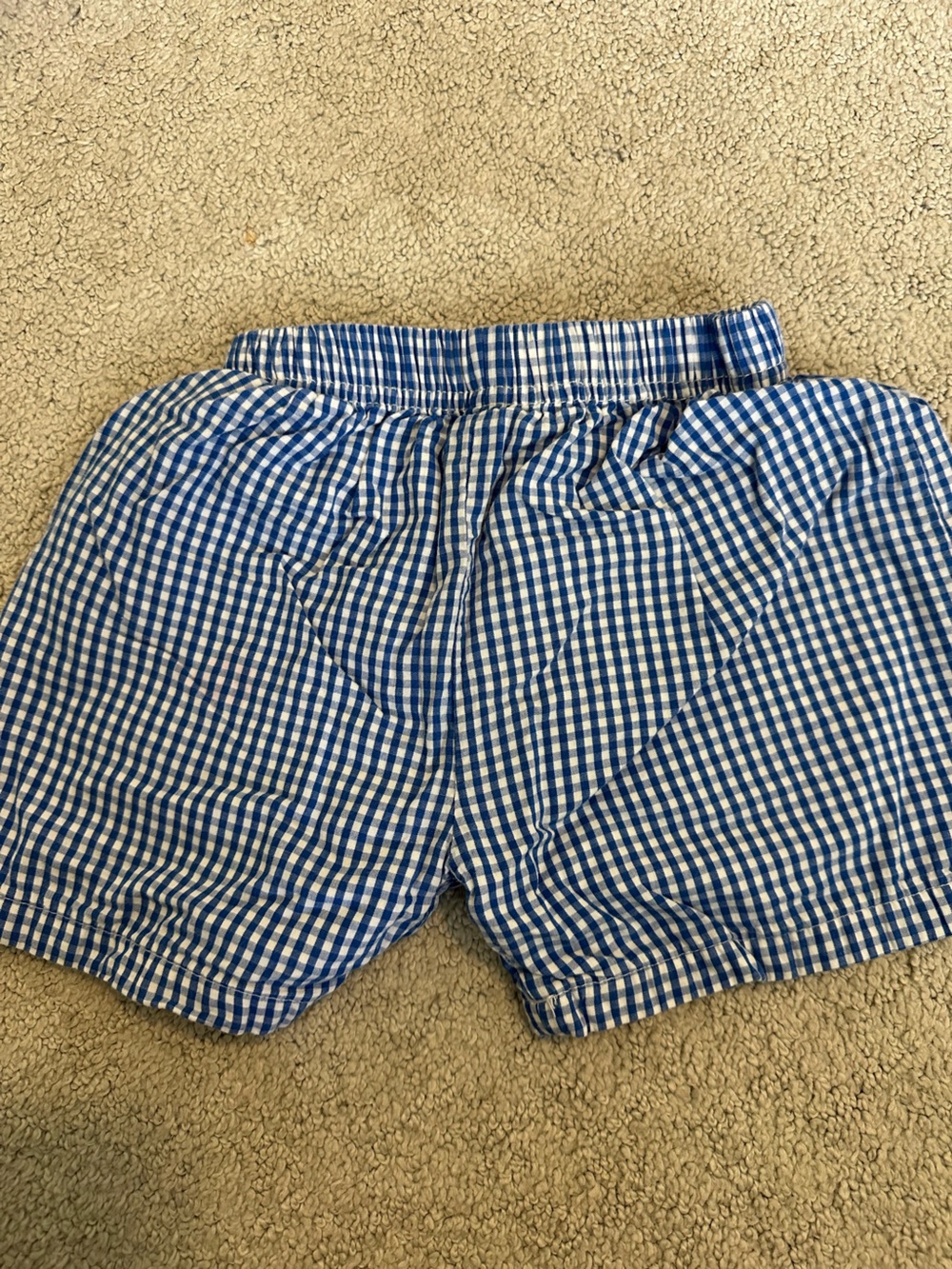 Blue and White Gingham Kids Casual Shorts